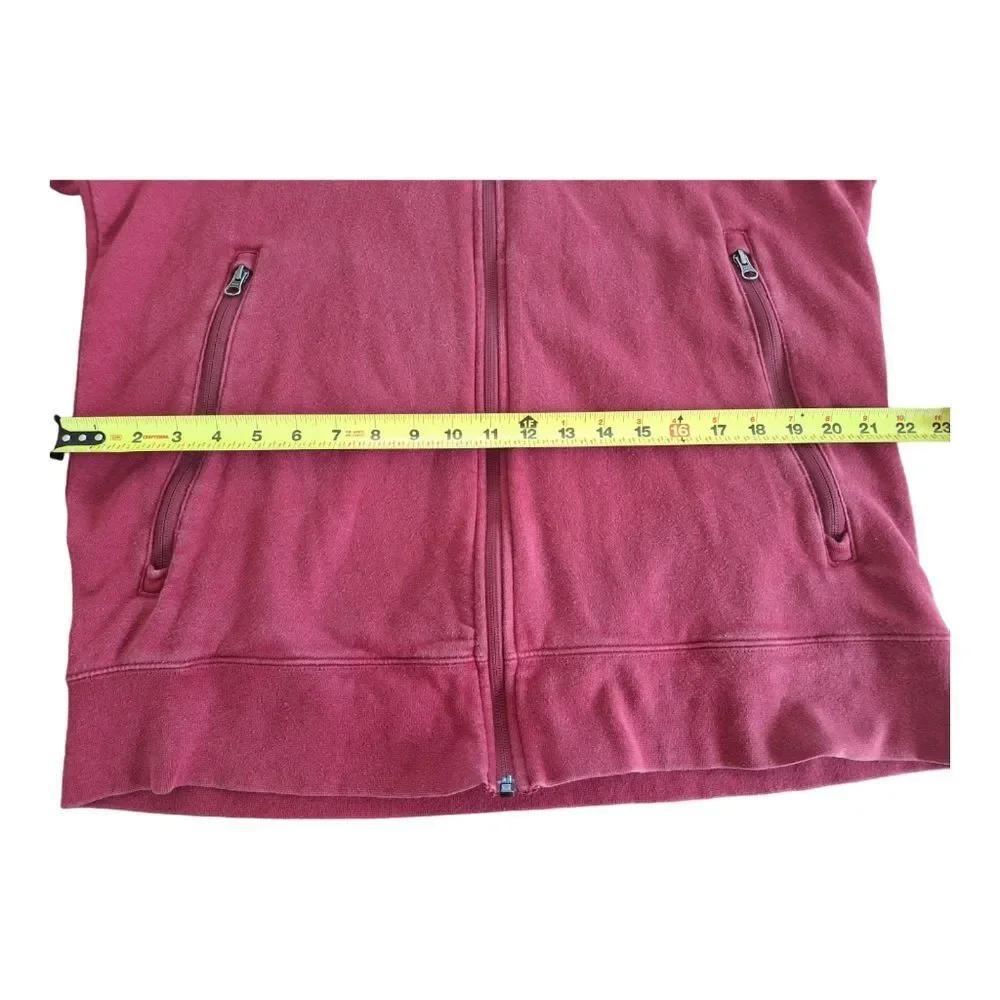 THE NORTH FACE Full Zip Hoodie L Red Maroon Mens Large